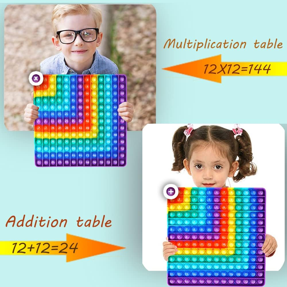 2 in 1 Multiplication Table and Digital Addition Table P0PP Math Toy, Rainbow Dimple Fingertip Toy, Multiplication Table Math Manipulation Game, Create Various Math Operations (1 PCS) image number 1