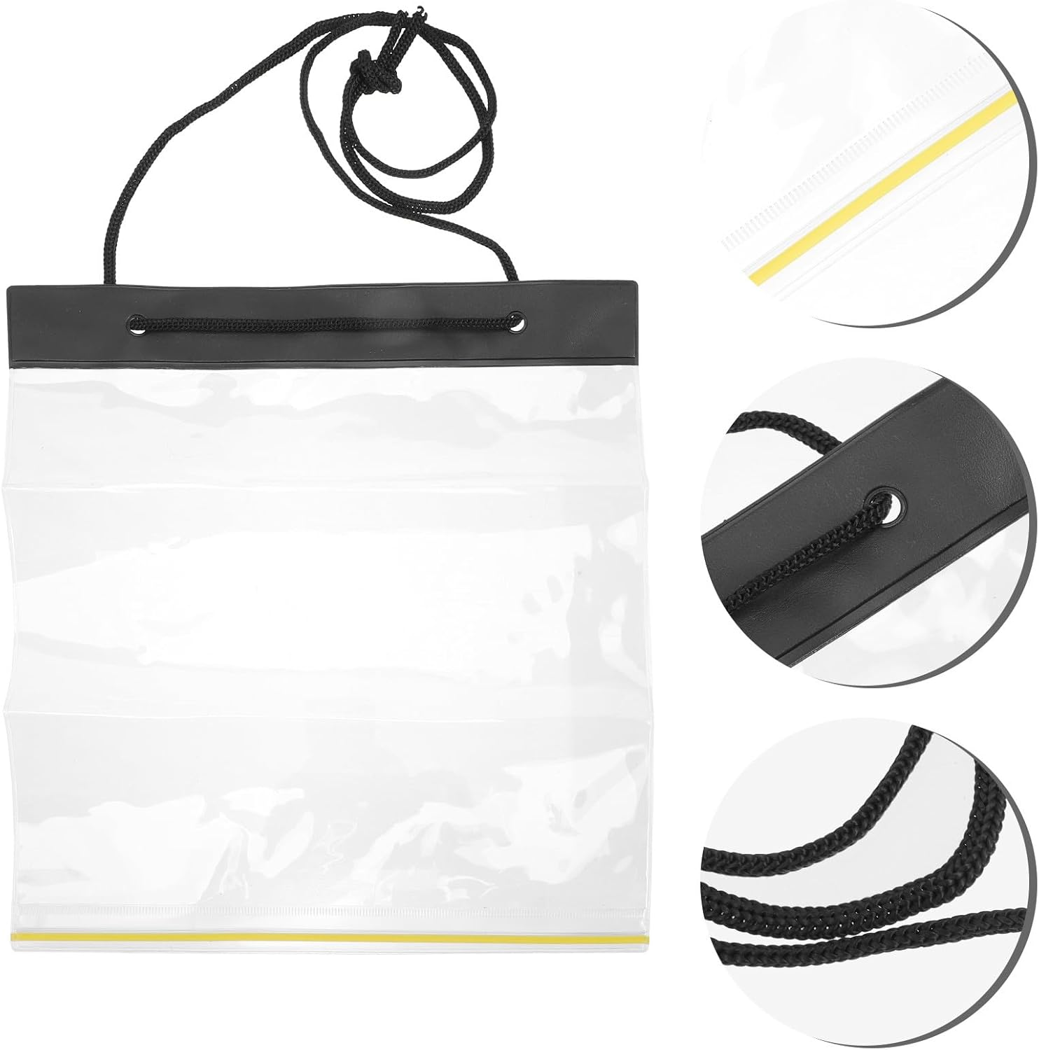 WRITWAA Waterproof Drawstring Map Bag PVC Travel File Organizer Pouch for Outdoor Training and Hiking, Lightweight Office Document Storage Holder, Foldable White S Size image number 1