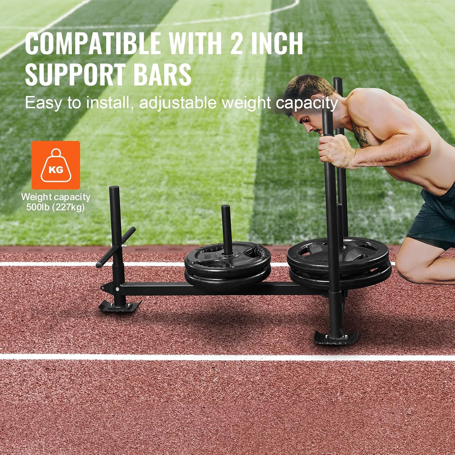 VEVOR Weight Training Pull Sled, Fitness Strength Speed Training Sled, Steel Power Sled Workout Equipment for Athletic Exercise and Speed Improvement image number 3