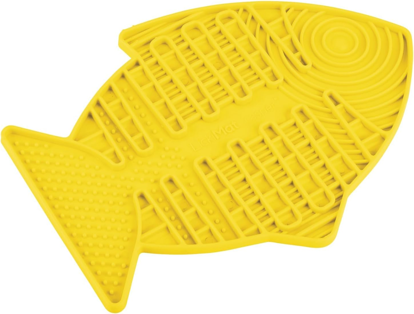 Lickimat Casper, Fish-Shaped Cat Slow Feeders Lick Mat, Boredom Anxiety Reducer; Perfect for Food, Treats, Yogurt, or Peanut Butter. Fun Alternative to a Slow Feed Cat Bowl or Dish, Yellow image number 3