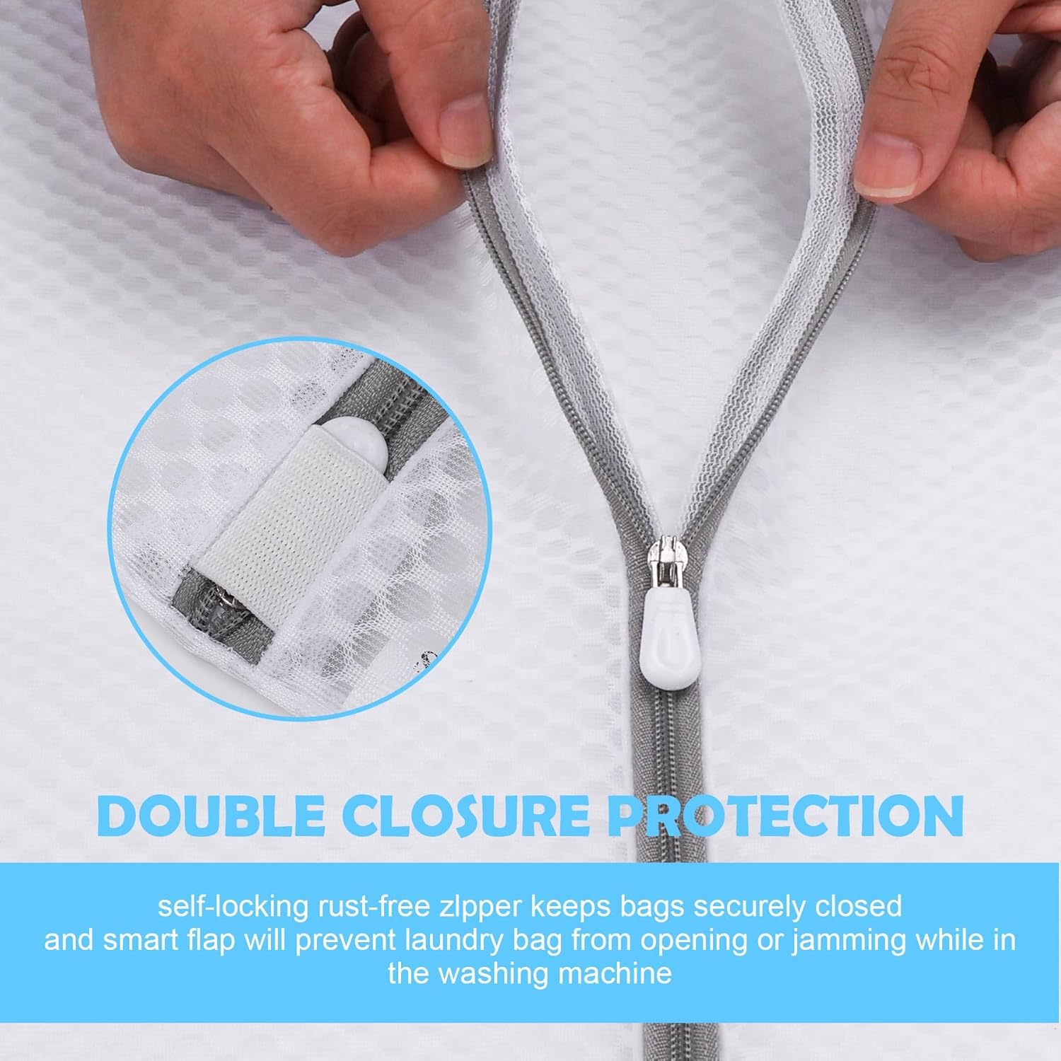 DAWNTREES 11-Piece Mesh Laundry Bags Set, Polyester, Zipper Closure, Multiple Sizes for Clothing, Delicates, Underwear, Bra, Lingerie, Travel Storage image number 4