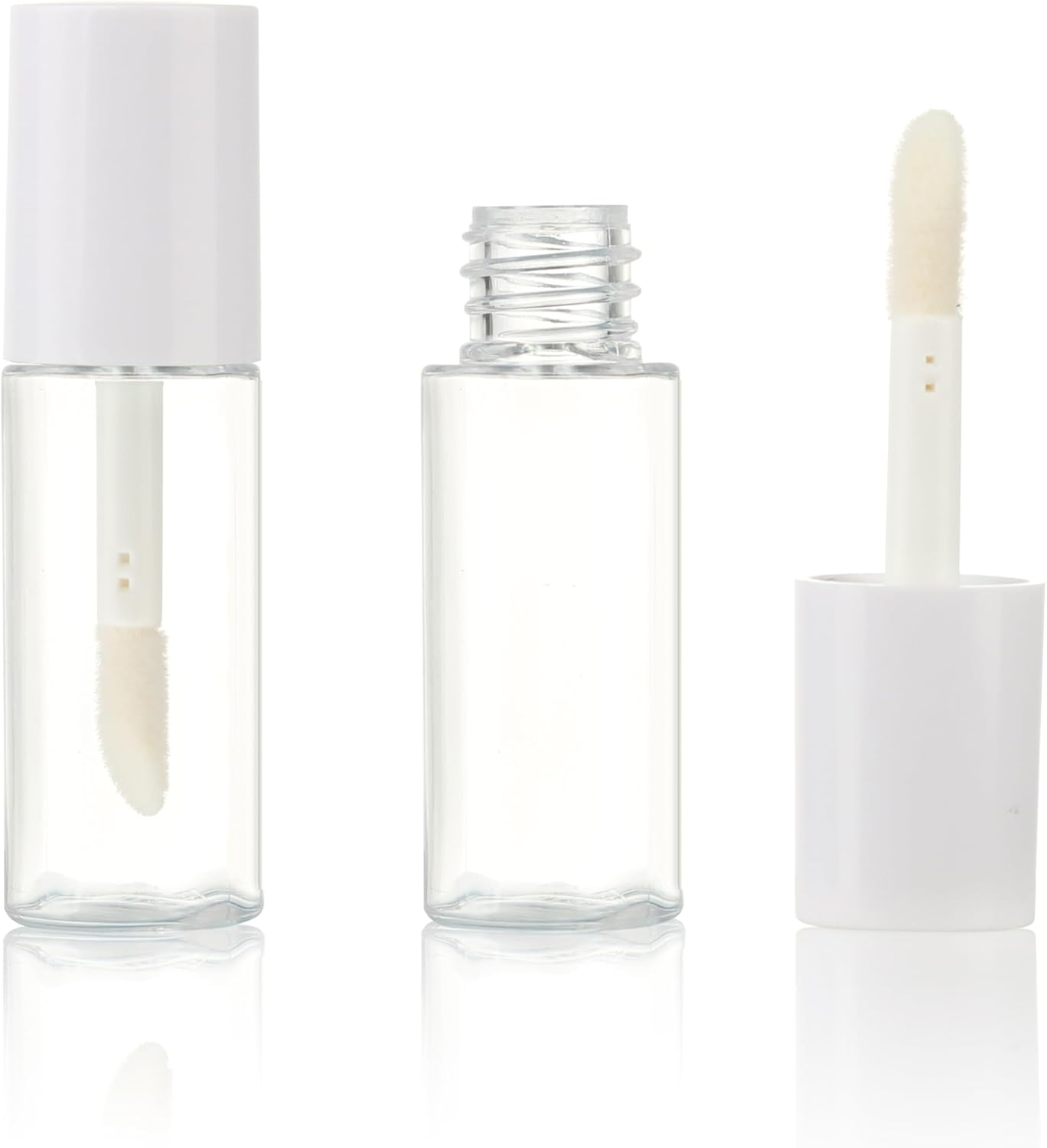 COSIDEA 10Pcs 3Ml Empty Lip Gloss Tubes with Wand 0.1OZ round Mini Pink Lipgloss Tube Container for DIY Cosmetics Packing