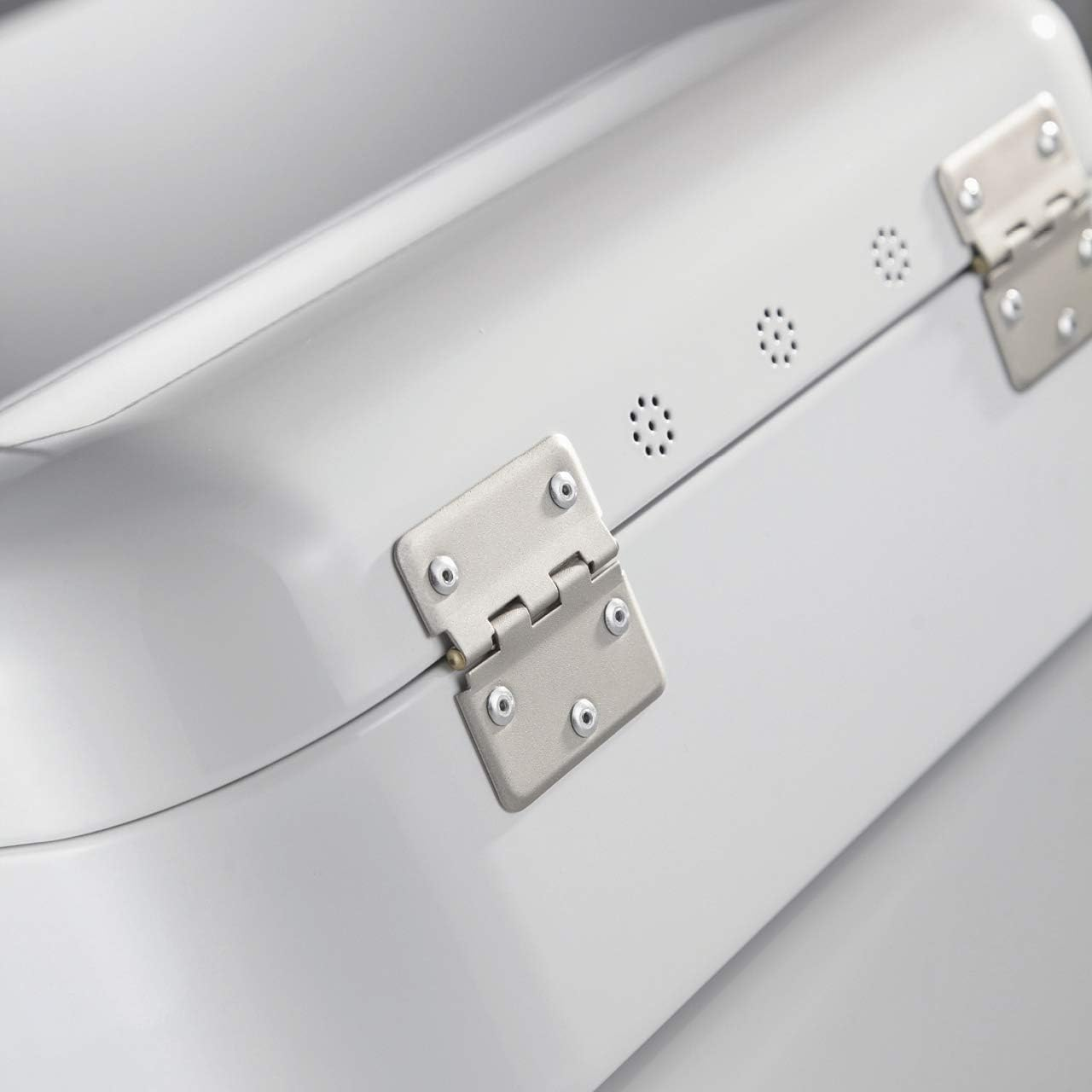 Wesco Grandy Bread Bin in Matt White, Powder-Coated Sheet Steel, Ventilation Holes and Sturdy Handle - Graphite Matt image number 3