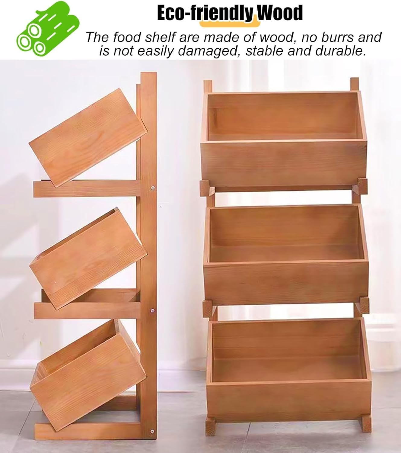 Snack Storage Rack Storage Baskets， Snack Display Stand for Produce/Fruit/Vegetable