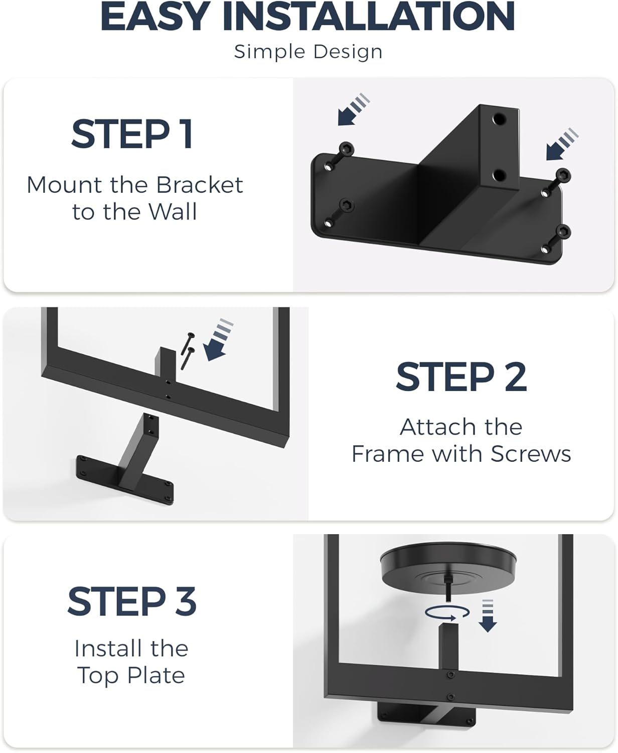 Bamworld Picture Frame Wall Plant Holder Window Plant Shelf Wall Decor Wall Hanging Planters Plant Hanger Outdoor Wall-Mounted Plant Rack Black Metal 3 Pack (Patent Design) image number 2