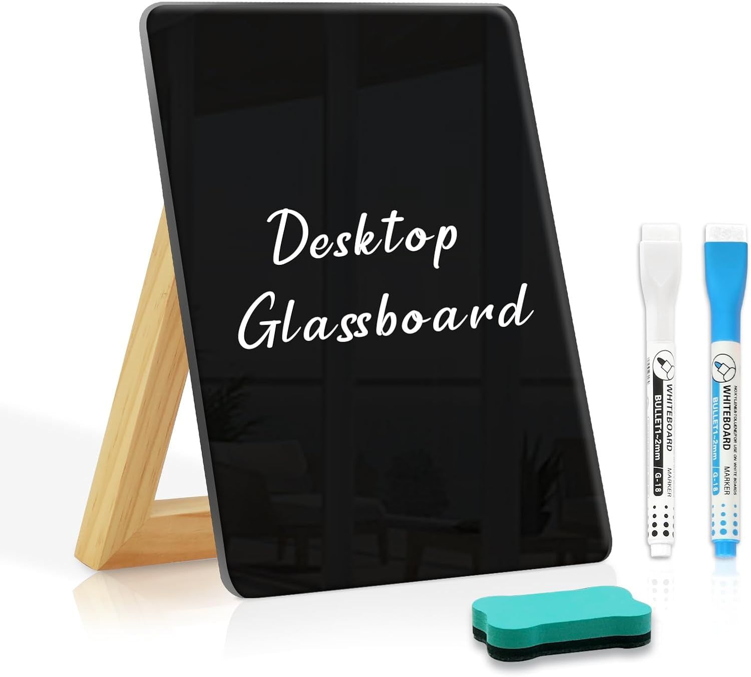 Glass Desktop Whiteboard, Computer Keyboard Stand, 18 X 40 Cm Small White Board with Drawer - Desk Organizer for Office, Home, School