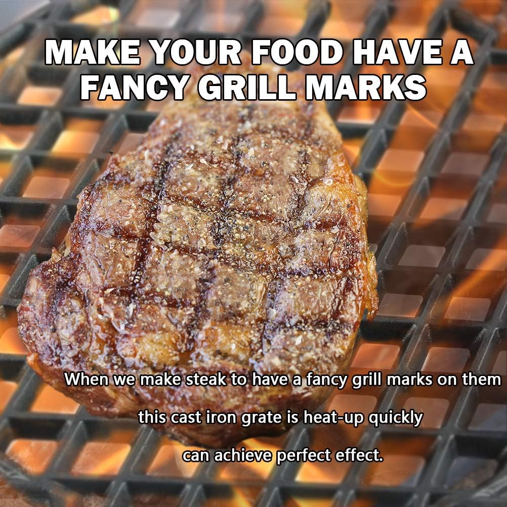 Mydracas Cast Iron Sear Grate for Weber 8834 Gourmet BBQ System 22.5" Weber Charcoal Grills,12-Inch Diameter Pre-Seasoned