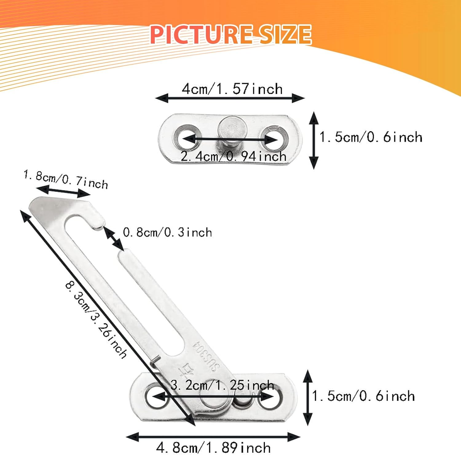 KOVOSCH 4 Pairs Window Restrictors Locks,Window Restrictors for Upvc Windows,Stainless Steel 304 Security Lock Child Lock,Restrictor Catch Safety Catch with Screws image number 4