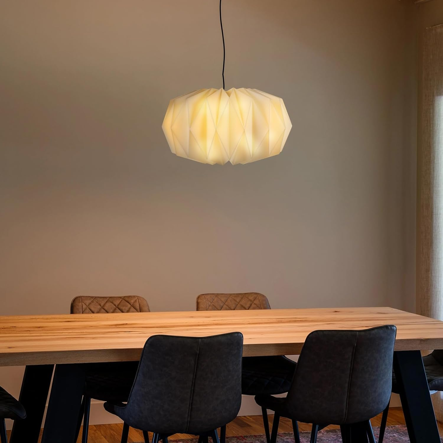 Ibasenice Magnetic Origami Lampshade Light Cover Accessory for Indoor Ceiling Pendant Lamp Easy to Install Decorative Light Shade for Living Room and Bedroom image number 6