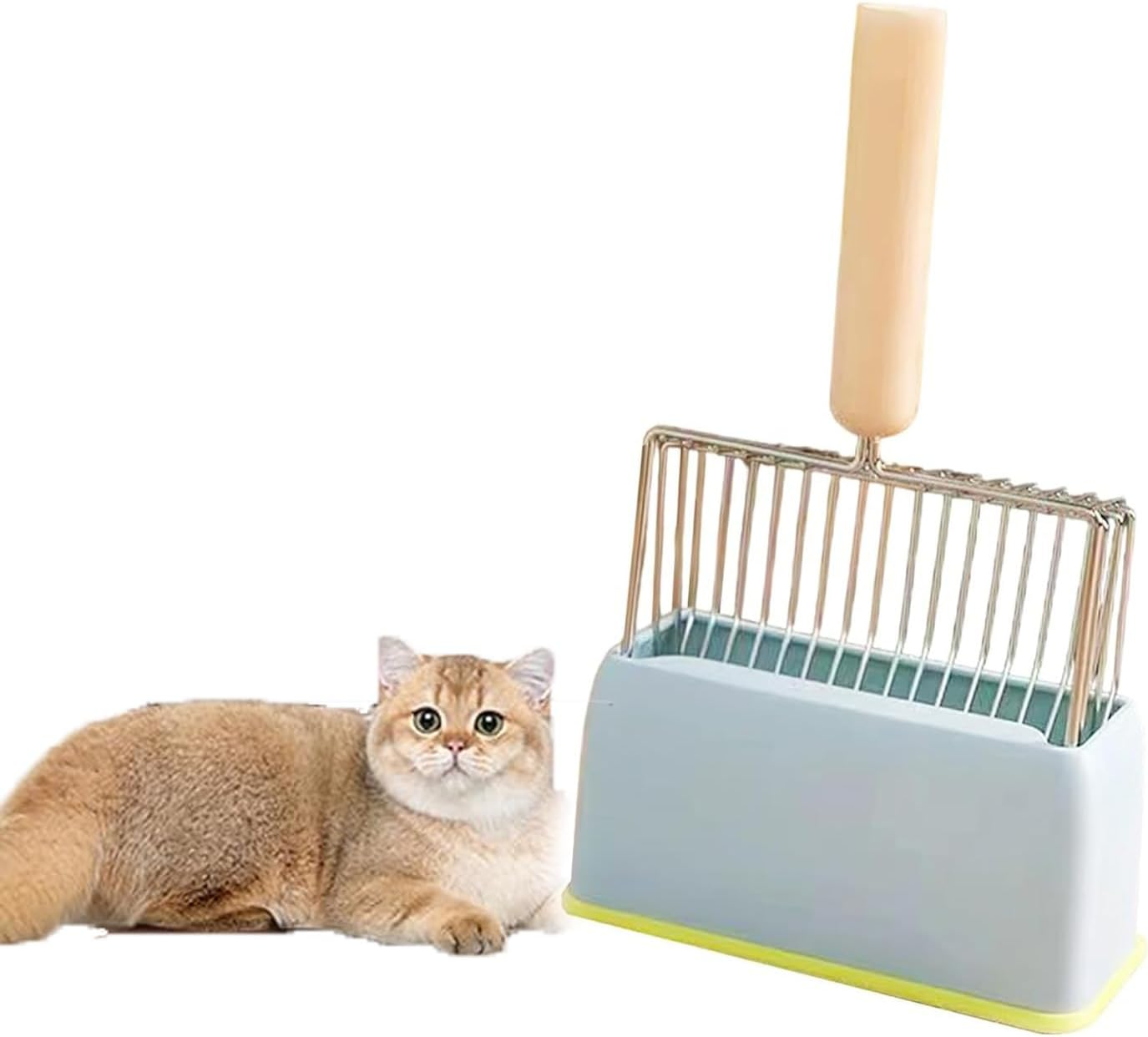Kitty Litter Scoop ， Cat Litter Scoop Cat Litter Scoop with Holder for Reduces Dust Fast Sifting, Grey (Grey)