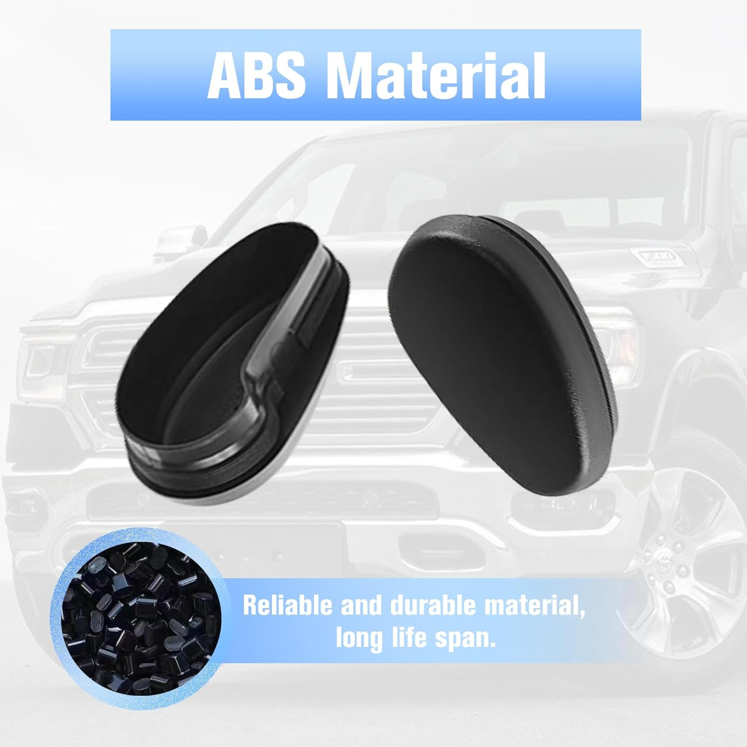 Litmiracle Running Board End Caps for 2013-2022 Dodge Ram 1500 Crew Cab, Side Steps Bars End Caps Cover Set Compatible with 2013-2019 Dodge Ram 2500 3500 image number 6