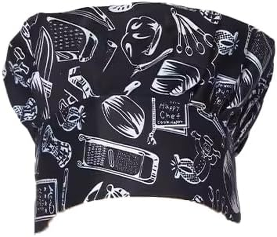 AIMALL Professional Unisex Chef Hat - Adjustable, Comfortable, Durable Black and Red Polyester Cap for Kitchen, Restaurant, BBQ, and Crafting