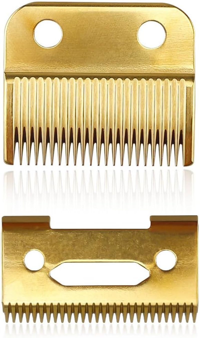 ARHZ Set of 2 Stainless Steel Hair Clippers 2-Hole Replacement Blade for Hair Trimmer Clipper Accessories for Wahl 808/8148/8504/1919/2241/2240/8591 (Gold) image number 3
