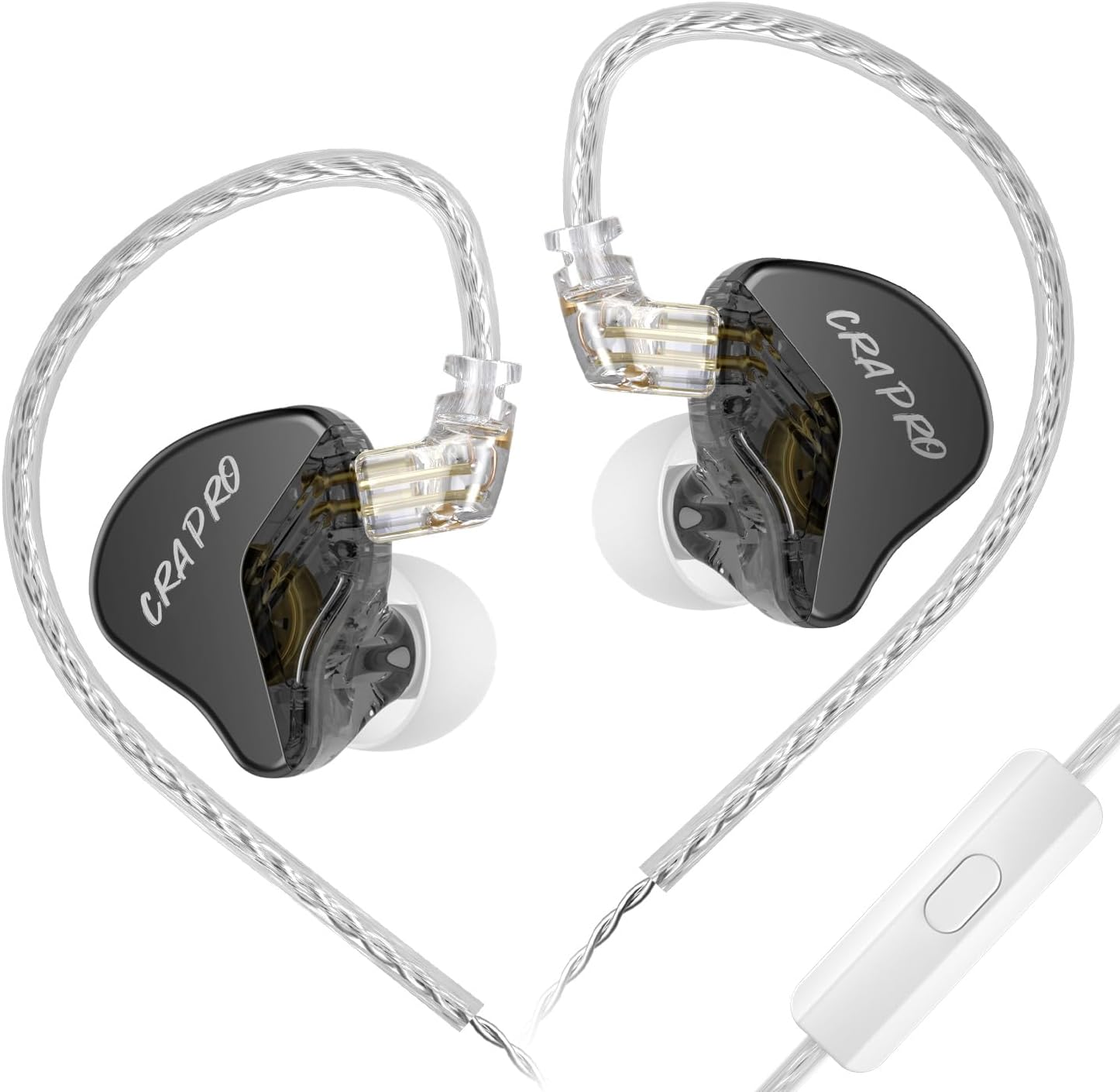 CCA CRA Pro, Ultra Thin DLC Membrane In-Ear Monitor with Mic, Hifi DJ Headphones with Cable, IEM Headphones N52-Planar + 4-Coil Driver, 2-Pin Disconnect Cable with Silver-Plated Cores for Musicians