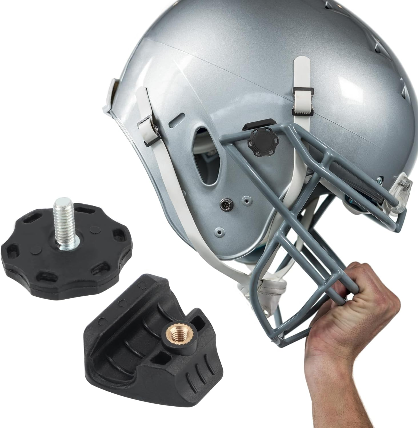 2 Sets Football Visor Clips, Universal Rugby Helmet Fasteners Replacement Quick Fix & Release Helmet Screws Accessories image number 6