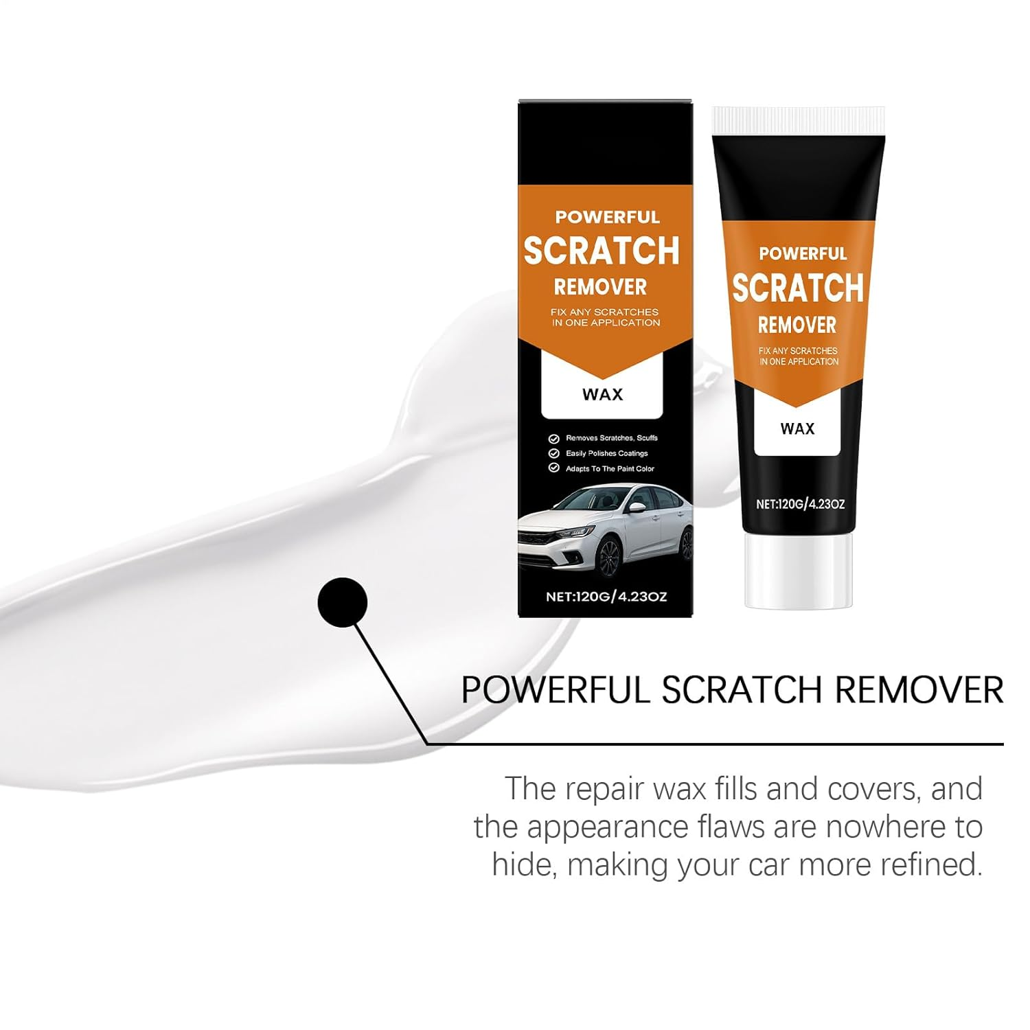 Car Deep Scratches Remover, Car Compound Scratch Remover, Polishing Rubbing Compounds for Leather Accidental Metal Windshield Exterior Damage Interior image number 1