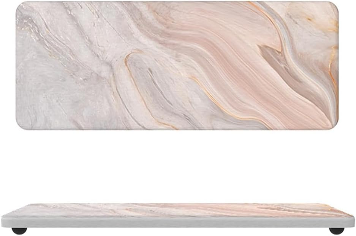 2 Pack Quick Drying Diatomaceous Earth Sink Tray, Marble Stone Drying Mats for Kitchen Counter, Fast Drying Diatomite Caddy, Bathroom Cosmetics Holder Organizer (M) image number 5