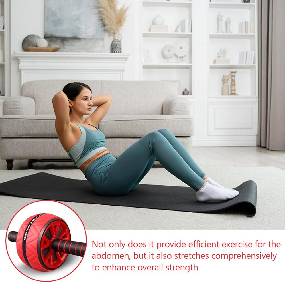 TOMVAES Non-Slip Core Abdominal Roller Wheel, Ab round Exercise Equipment for Core Workout with Anti-Slip Handles Apparatus Temper for Home Gym Fitness Device with Kneeling Pad image number 6