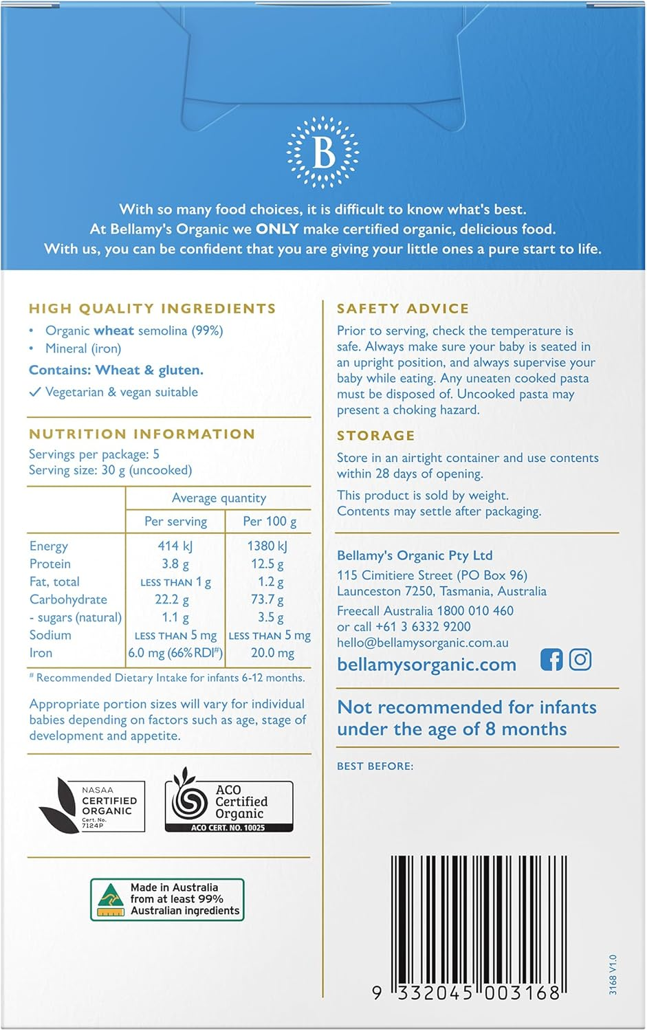 Bellamy'S Organic Farm Animal Pasta Shapes image number 5