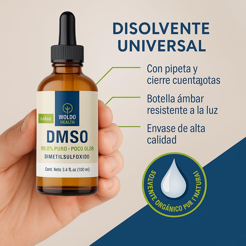 DMSO Pharmaceutical Grade with 99.9% Purity & Low Odor - 3.38Oz (Dimethyl Sulfoxide) Glass Bottle with Dropper image number 3