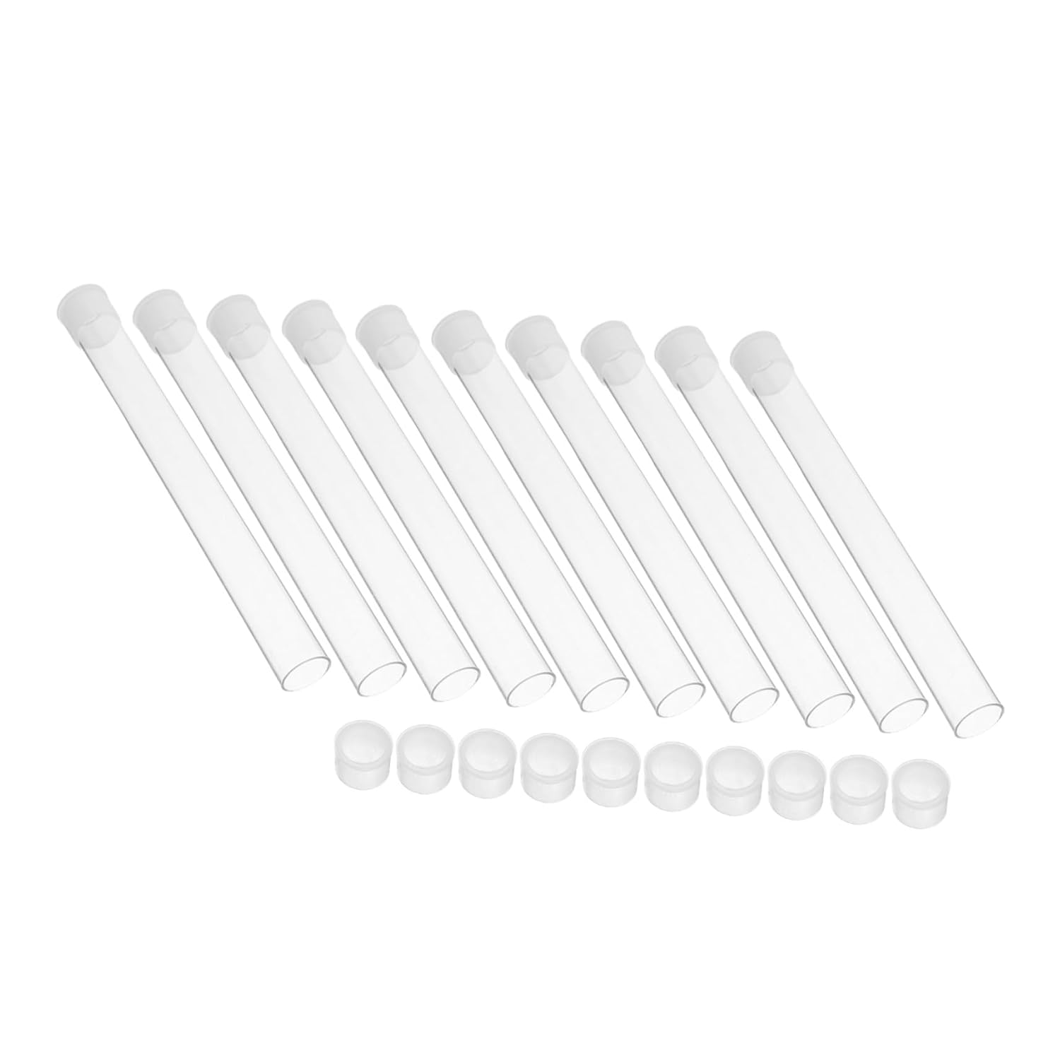 Ipetboom 10Pcs Transparent Thermometer Protective Cases Plastic round Tube Organizer for Thermometers Splash-Resistant Safety Storage Portable for Home Hospital Travel Use