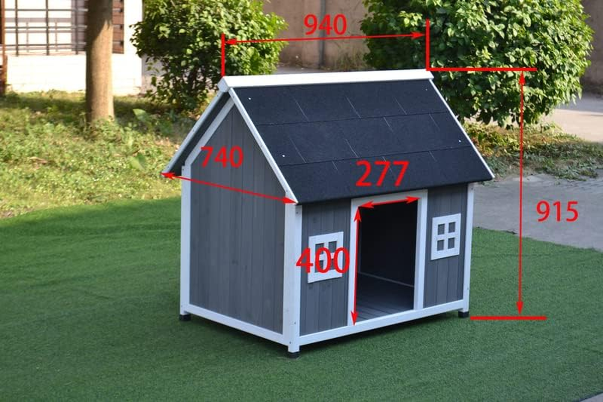 Pawhub Wooden Pet Dog Kennel Timber Awning House Cabin Wood Log Box 100X90 Cm image number 1