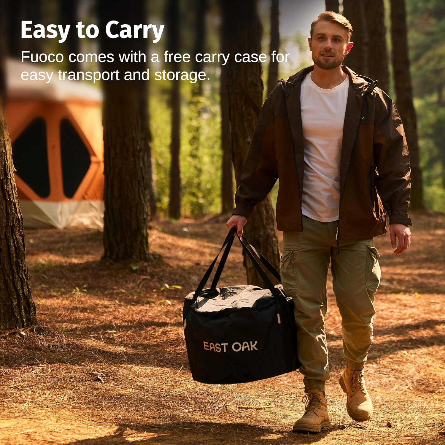 EAST OAK Fuoco Smokeless Fire Pit 21'' for Patio and Outdoor, Stainless Steel Firepit Wood Burning Fireplace with Carrying Bag, Portable Outdoor Fire Pit with Stand & Removable Ash Pan for Outside image number 6