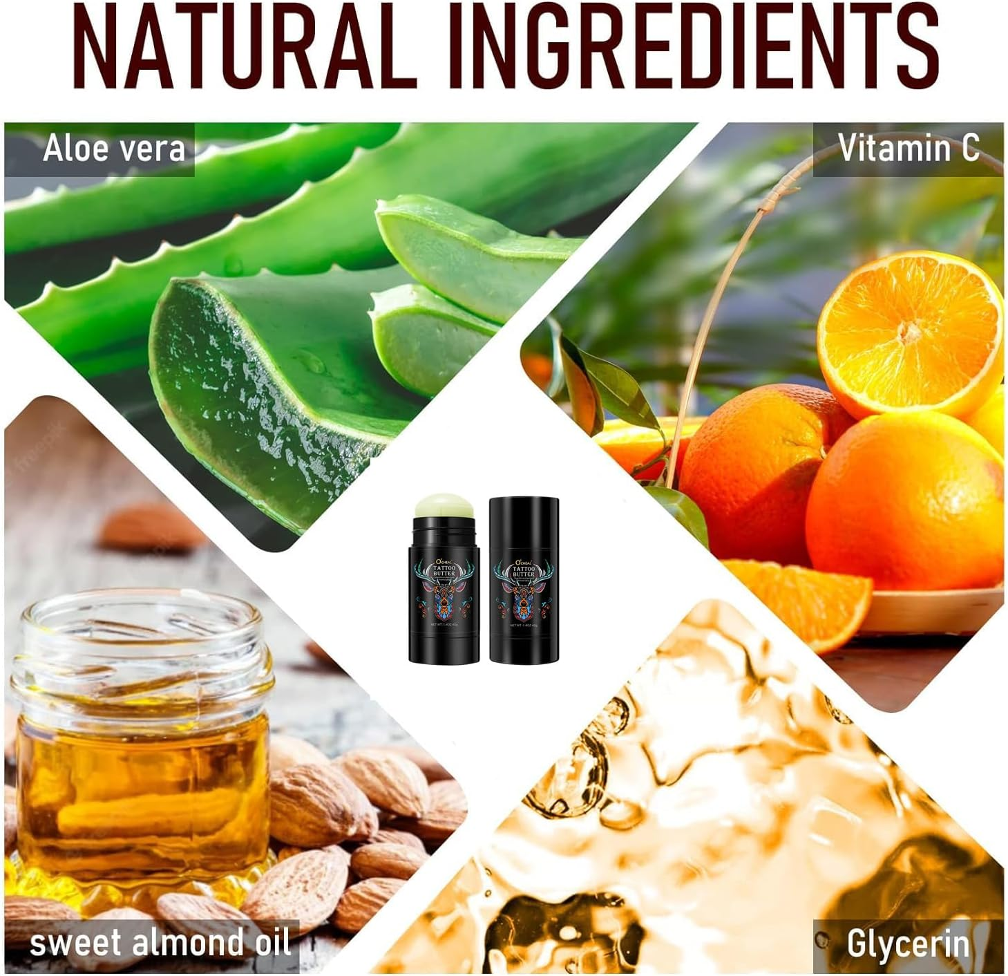 2 Pack Tattoo Aftercare Butter Balm,Tattoo Balm for Old & New Tattoo Moisturizer Healing Brightener for Color Enhance, Natural Organic Tattoo Cream, Daily Tattoo Care Moisturizer image number 2