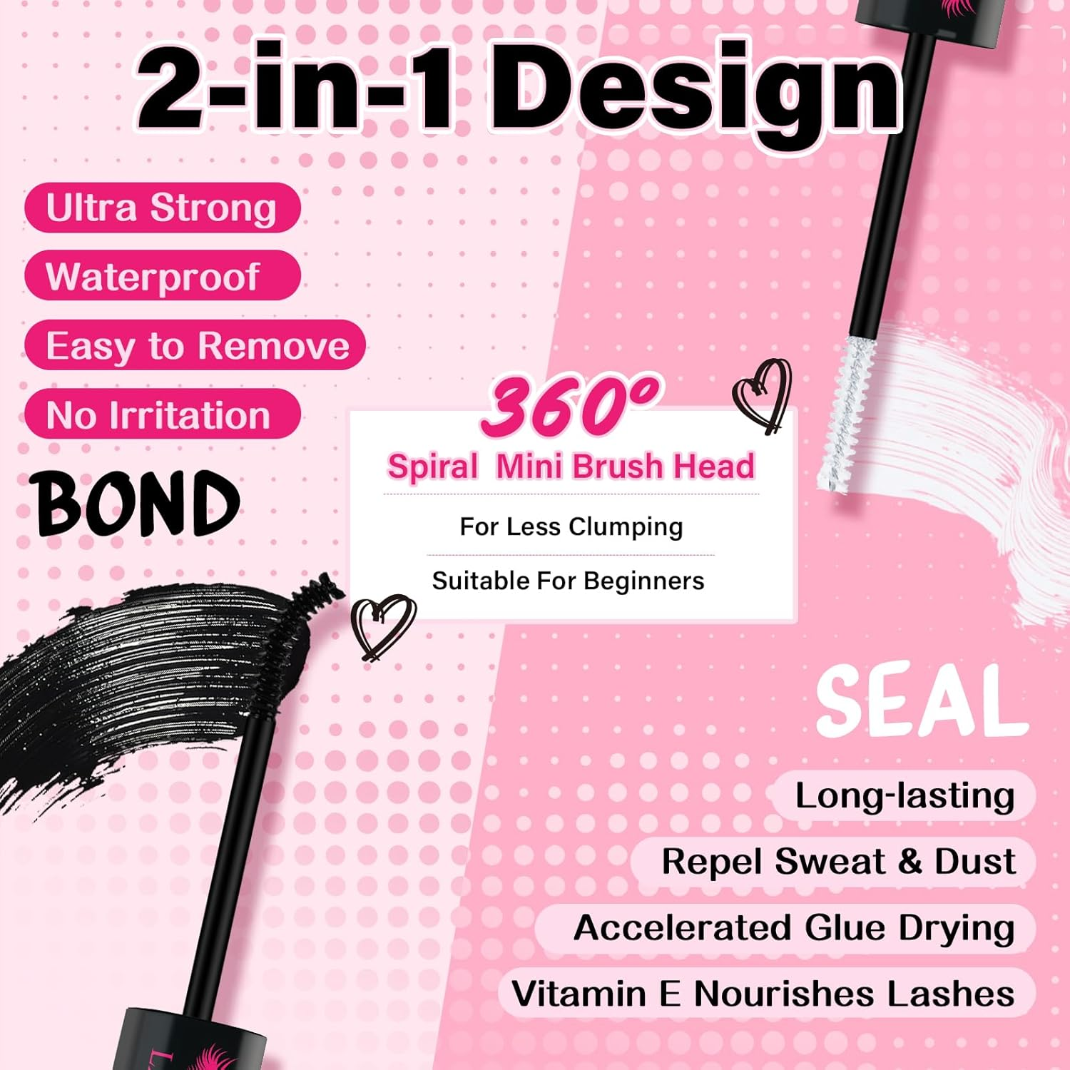 DIY Lash Extension Kit 280 Pcs Cluster Lashes Lash Clusters Kit 30D+40D with Lash Bond and Seal Waterproof Lash Applicator Individual Lashes Apply at Home Easy(30D+40D-9-16Mix Kit) image number 4