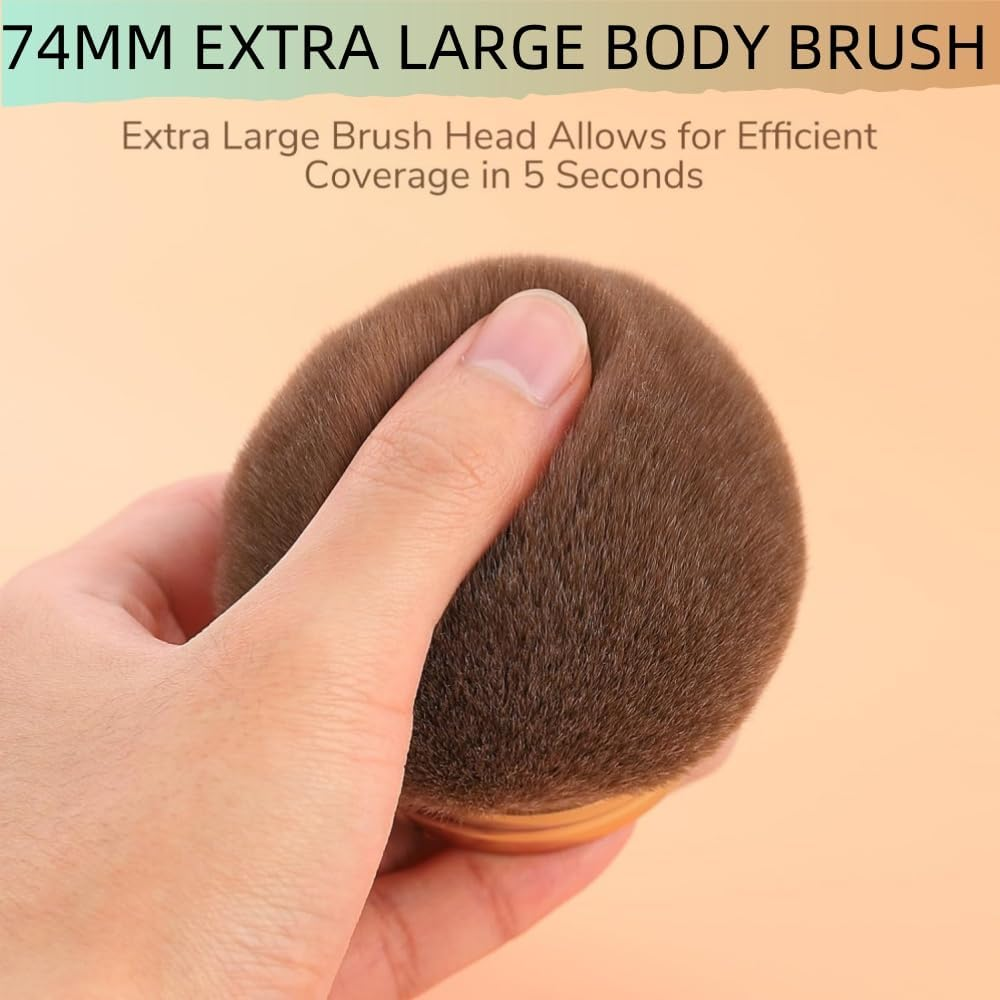 HIDOSNG 1Pcs Extra Large Makeup Brush, 3'' Width Self Tanner Brush,Kabuki Powder, (Rose Gold) image number 1