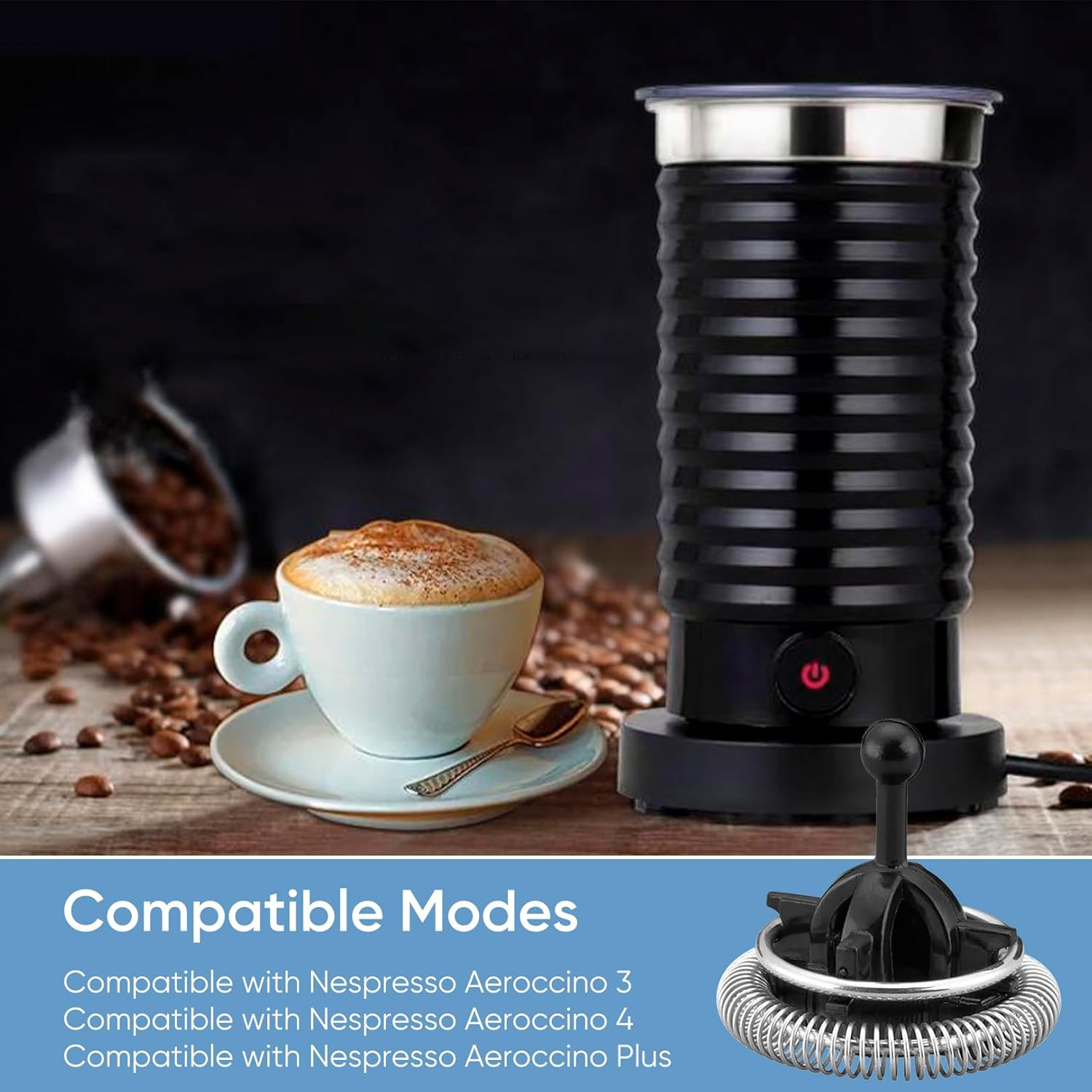 Frother Whisk Parts Milk Whisk for Aeroccino 3/4/Plus Milk Frother Replacement Milk Frother for Nespresso,Coffee Machine,Tea,Espresso image number 5