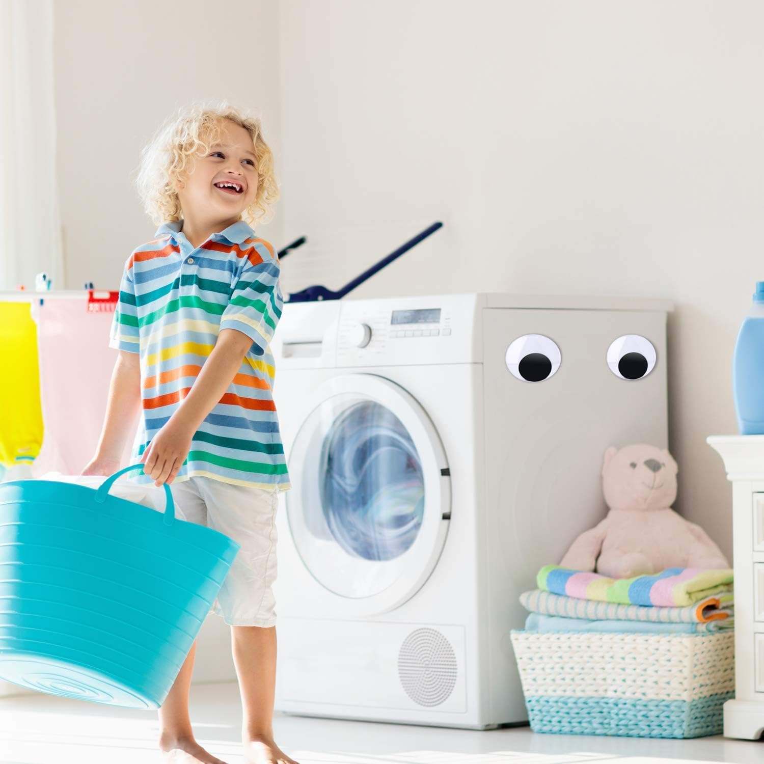 Sunmns 4 Inch Large Sized Plastic Wiggle Eyes with Self Adhesive for Craft Decorations, 4 Pack image number 3