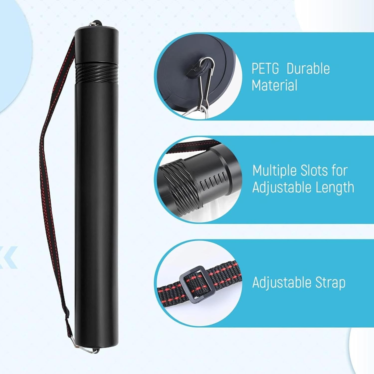 Poster Tubes - Extendable Poster Tube, Multipurpose Artwork Carrying Case | Adjustable Shoulder Strap Lids and Lable, Artworks, Drawing, Chart Storage, Lightproof Drawings Storage Tube for Maps image number 3