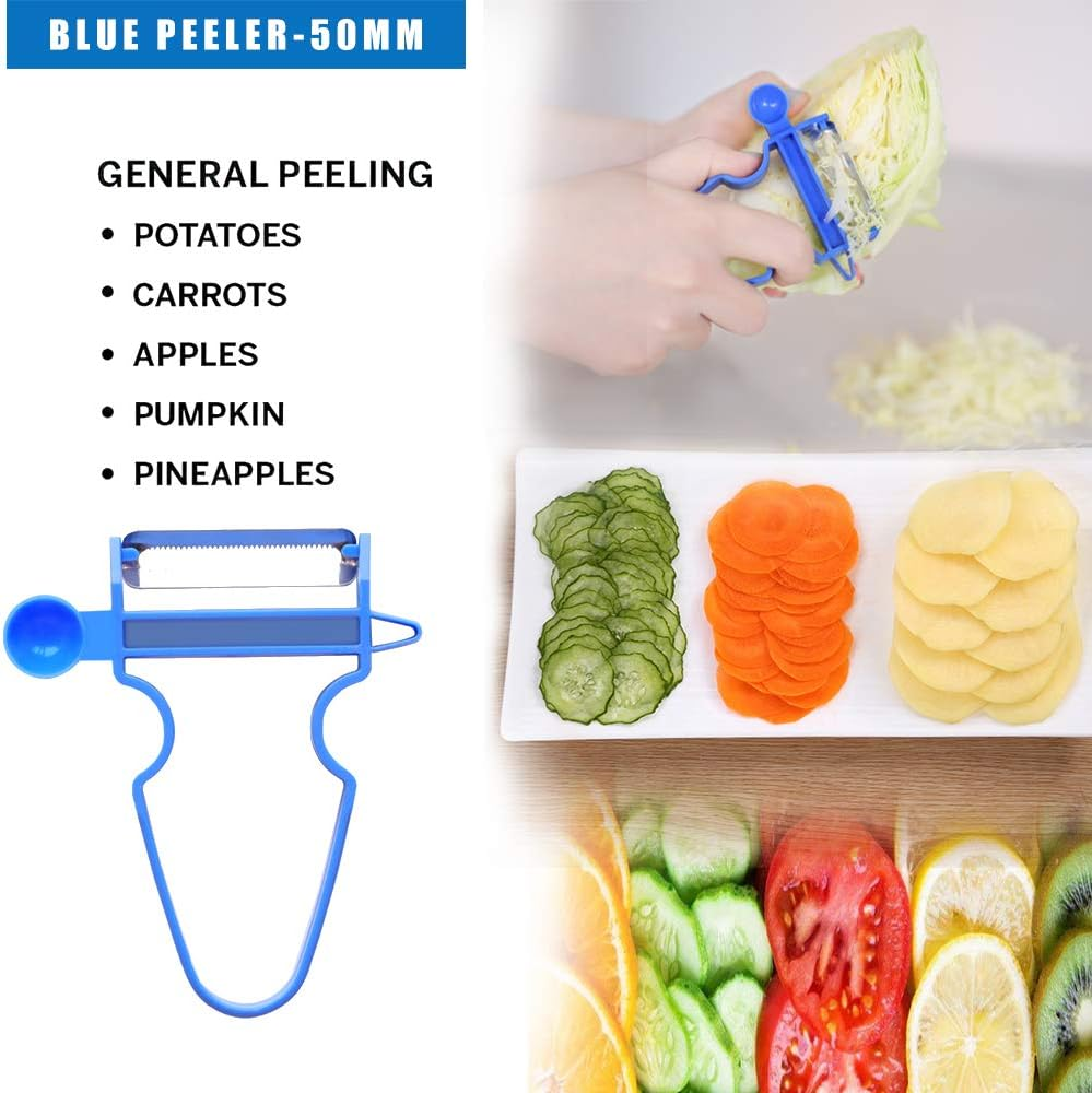 Magic Trio Peeler 3Pcs, Kitchen Stainless Steel Peeler Set Food Peeler Set Fruit Vegetable Shredder Potato Cutter, Multifunction Vegetable Fruit Kitchen Cutter 2019 New image number 3