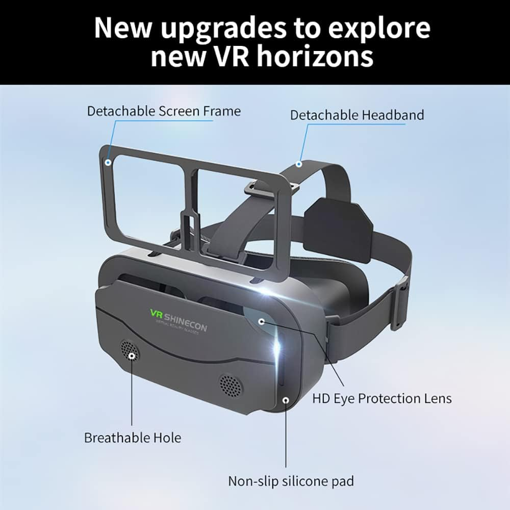VR Headset Compatible with Iphone & Android Phone within 4.7-7.2Inch Display Screen- Universal Virtual Reality Goggles- Soft & Comfortable New 3D Glasses (G13-Black) image number 1