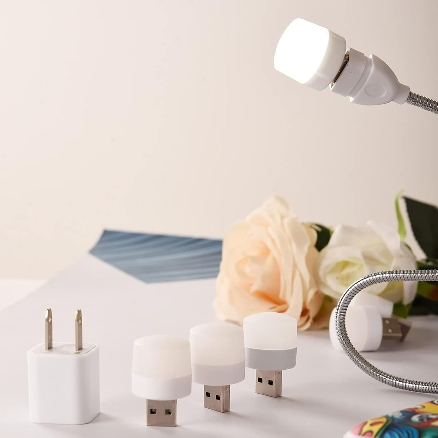 6 Pack Mini USB Night Light, Plug in LED Lamp Decorative Lighting Party Festival (Red) image number 6