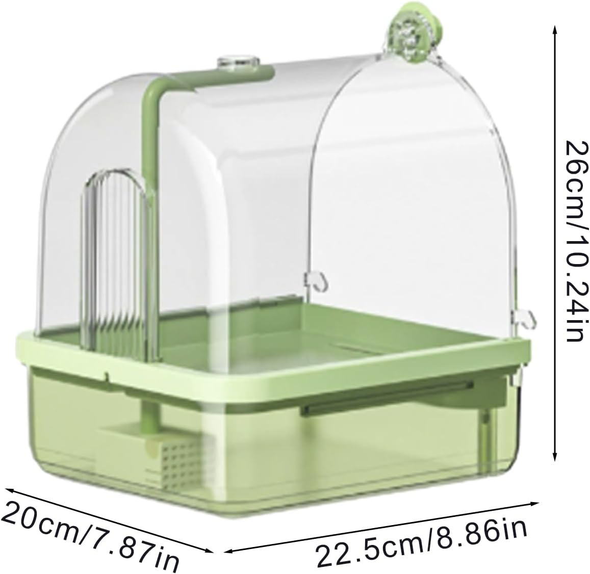 Automatic Bird Baths for Cage 22.5X20X26Cm Parakeet Bath Stand Bathtub with 2 Modes Shower Cage Accessory for Pet Birds Conure Budgies Cockatiels Lovebird