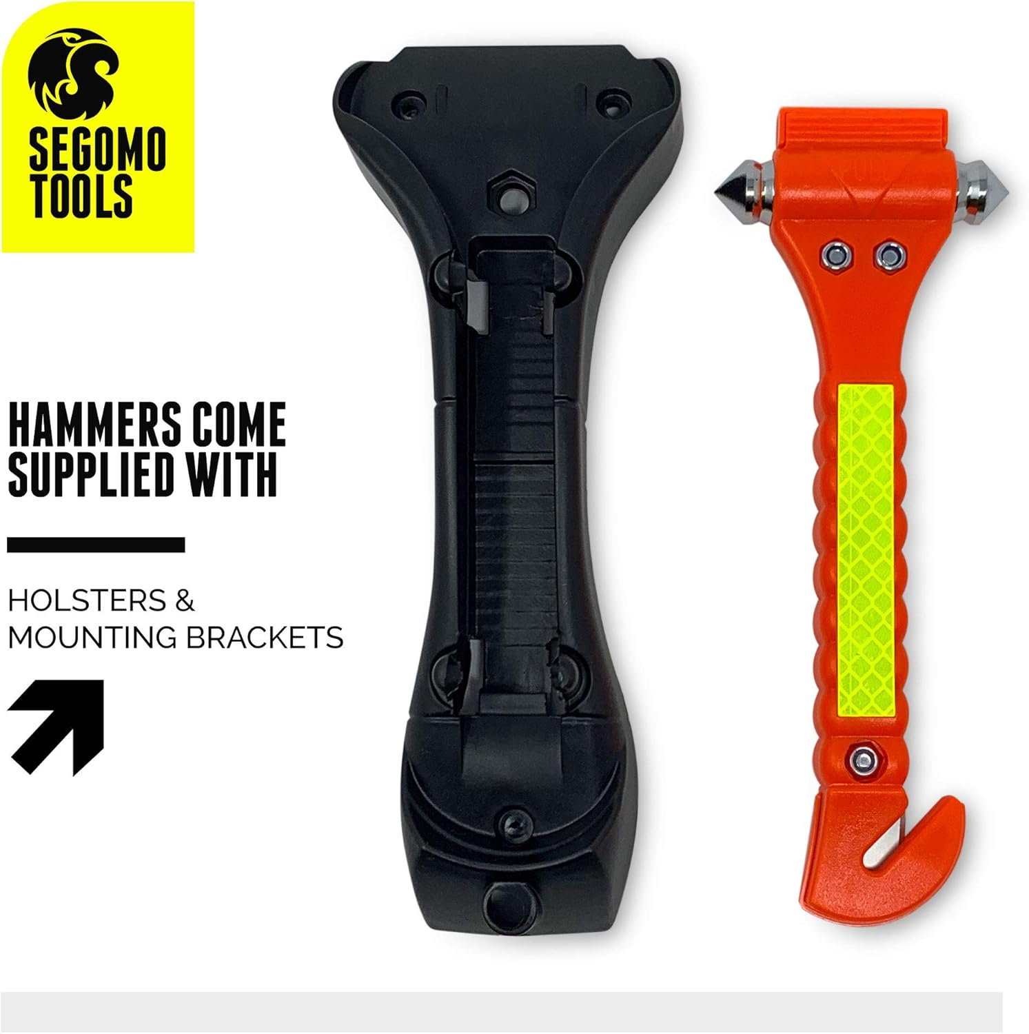 Segomo Tools 4 X Emergency Escape Safety Hammers with Car Window Breaker & Seat Belt Cutter | Car Safety Tool | Seat Belt Cutter and Glass Breaker | Emergency Car Tool - ESH04 image number 5