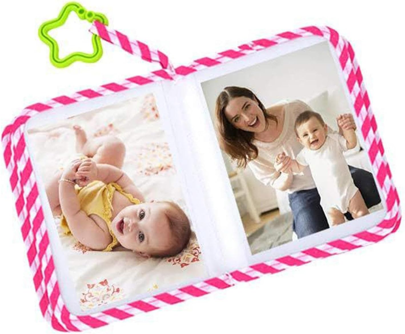 Soft Baby Memory Photo Book - Cloth Photo Album with Cartoon Animal Design for First Year Keepsake | Fabric Picture Book for Infant Toddler, Shower Gift Set for New Parents Family Record Organizer