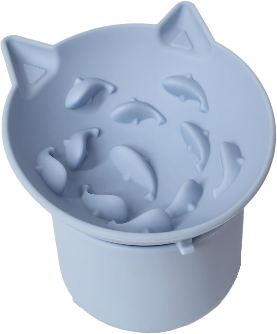 Elevated Cat Bowls Raised Cat Bowls for Food and Water, Slow Feeder Cat Food Dish Whisker Friendly, anti Vomit Cat Bowls Microwave and Dishwasher Safe, Great Height for Cat (Pink, 9.6X9.6X10Cm)