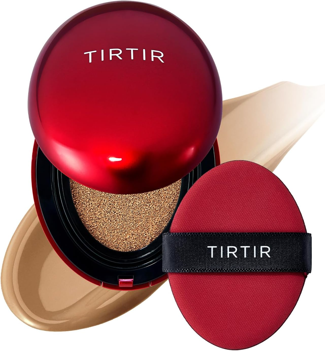 TIRTIR Mask Fit Red Cushion Foundation | Full Coverage, Weightless, Skin Fit, Satin Glow Finish, Korean Makeup Cushion Foundation (#34W Toffee, 0.63 Fl Oz) image number 1