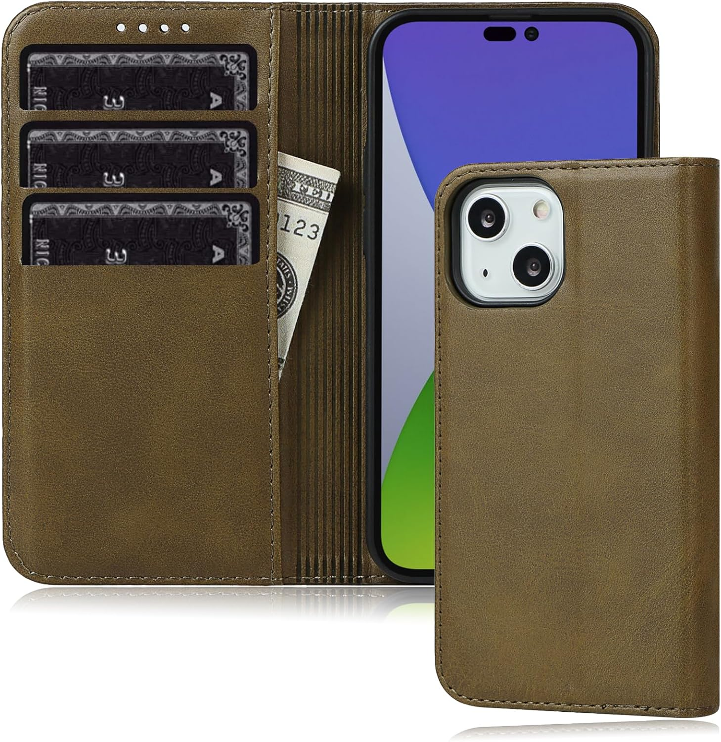 Iphone 15 Pro Max Wallet Case FROLAN Premium PU Leather with Credit Card Holder Slot Flip Drop Protection Shockproof Cover 6.7 Inch(Black)