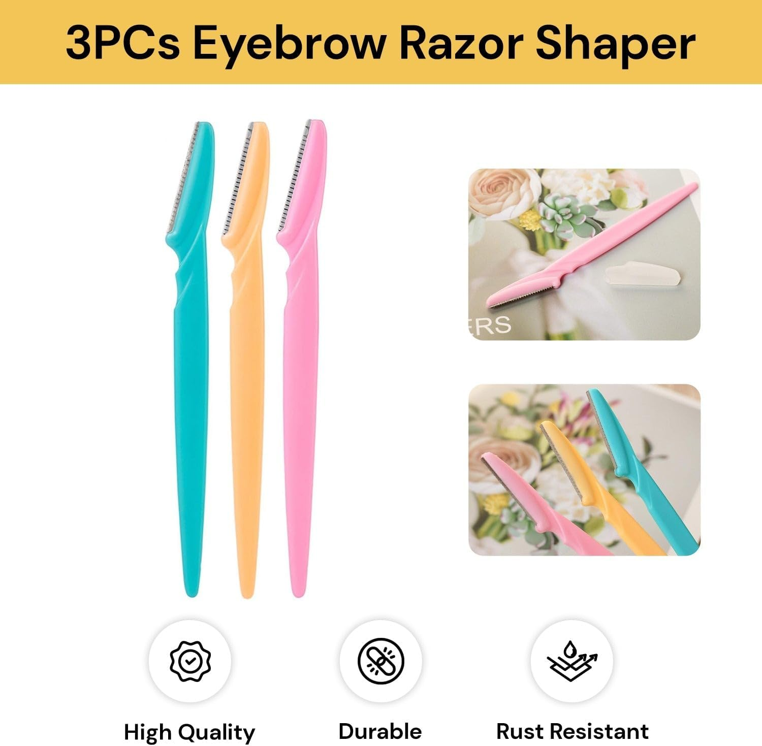 EZONEDEAL Eyebrow Razors Shaper Facial Hair Remover Face Shaver Face Razor Trimmer Safety Facial Razor Exfoliating Tool,Multipurpose Exfoliating Dermaplaning Tool Eyebrow Razor for Women Men image number 6