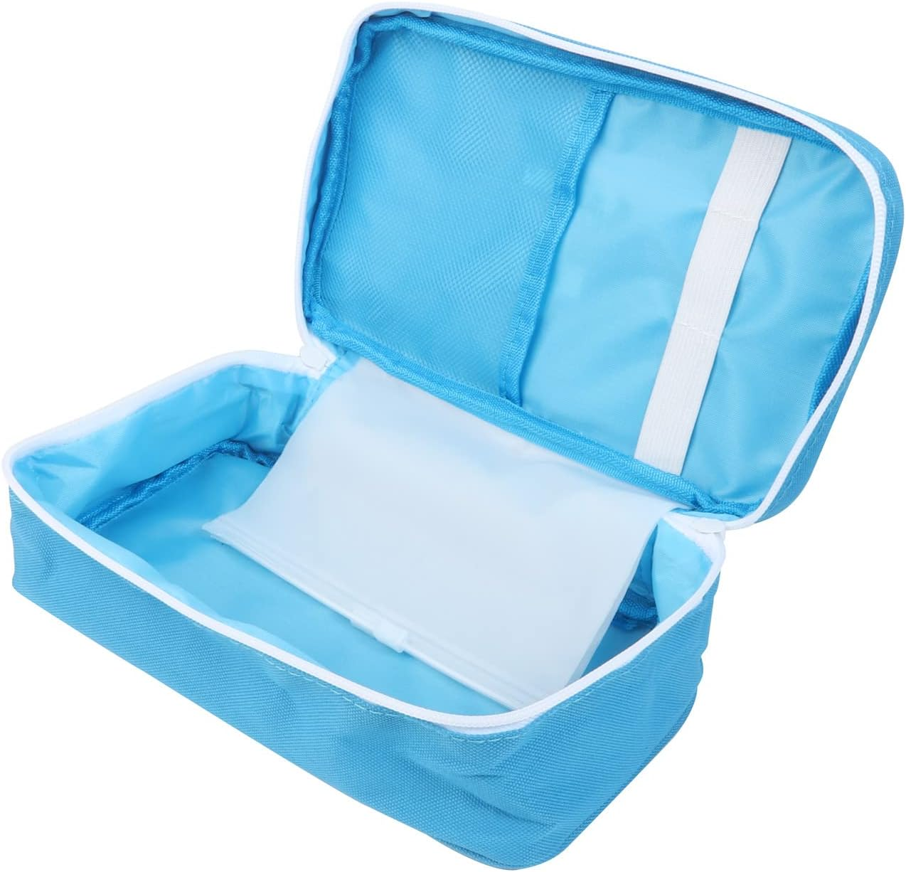 First Aid Pouch Empty, Red First Aid Bag First Aid Pouch Medical Bags for Home Emergency Travel Camping Hiking Outdoors First Responder (Blue Embroidery Bb)