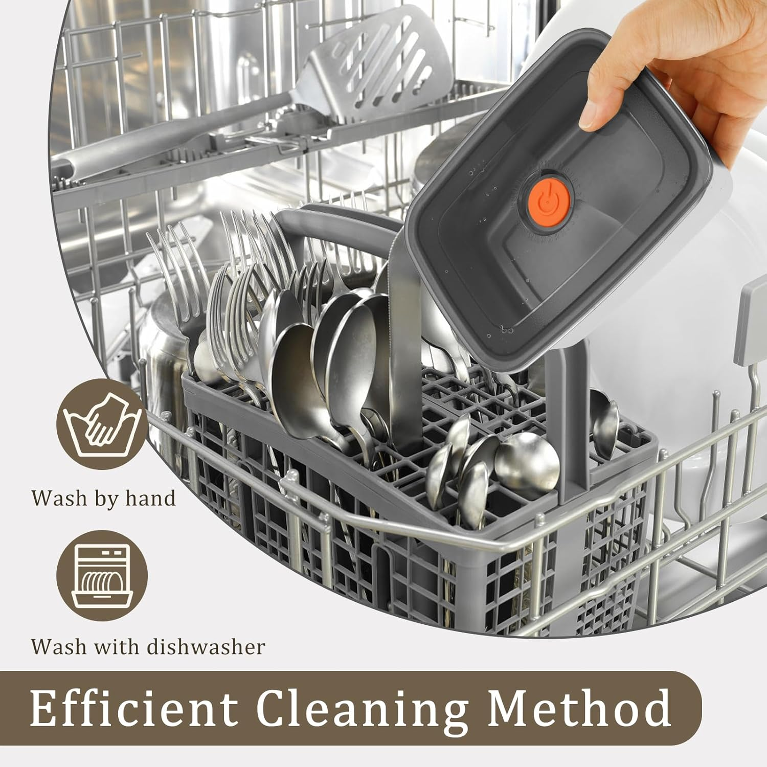 5 PCS Stainless Steel Food with Lid, 1500Ml/2500Ml Crisper Box for Fridge Fruit Container Airtight Kitchen Box for Vegetable Meat Cookie (1500ML) - 1500Ml image number 6