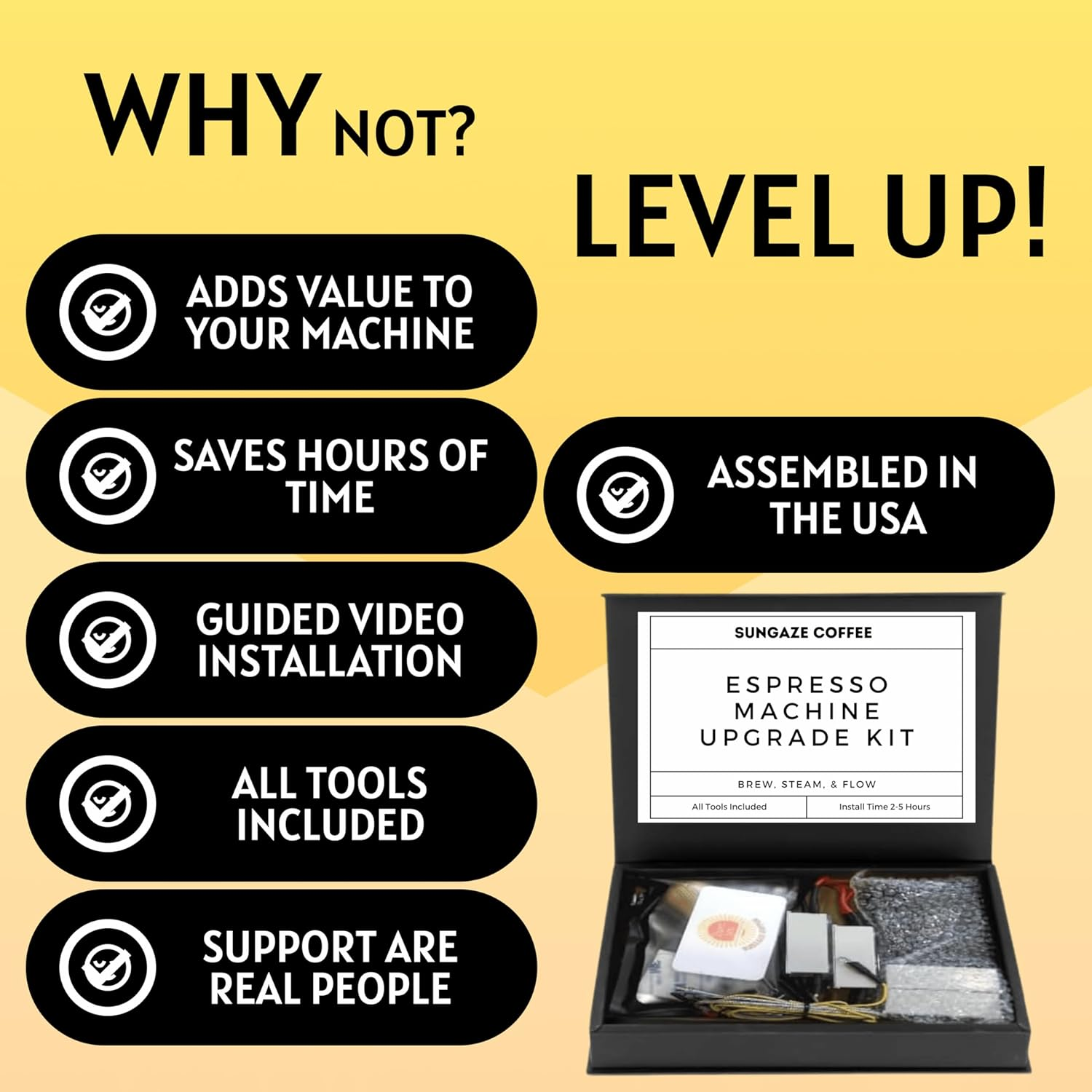 Sungaze Gaggio Classic Pro PID Kit for Brew & Flow Control, Pull $2000-$3000 Quality Shots, Compatible with the Classic, Classic Pro, & Classic Pro Evo image number 4