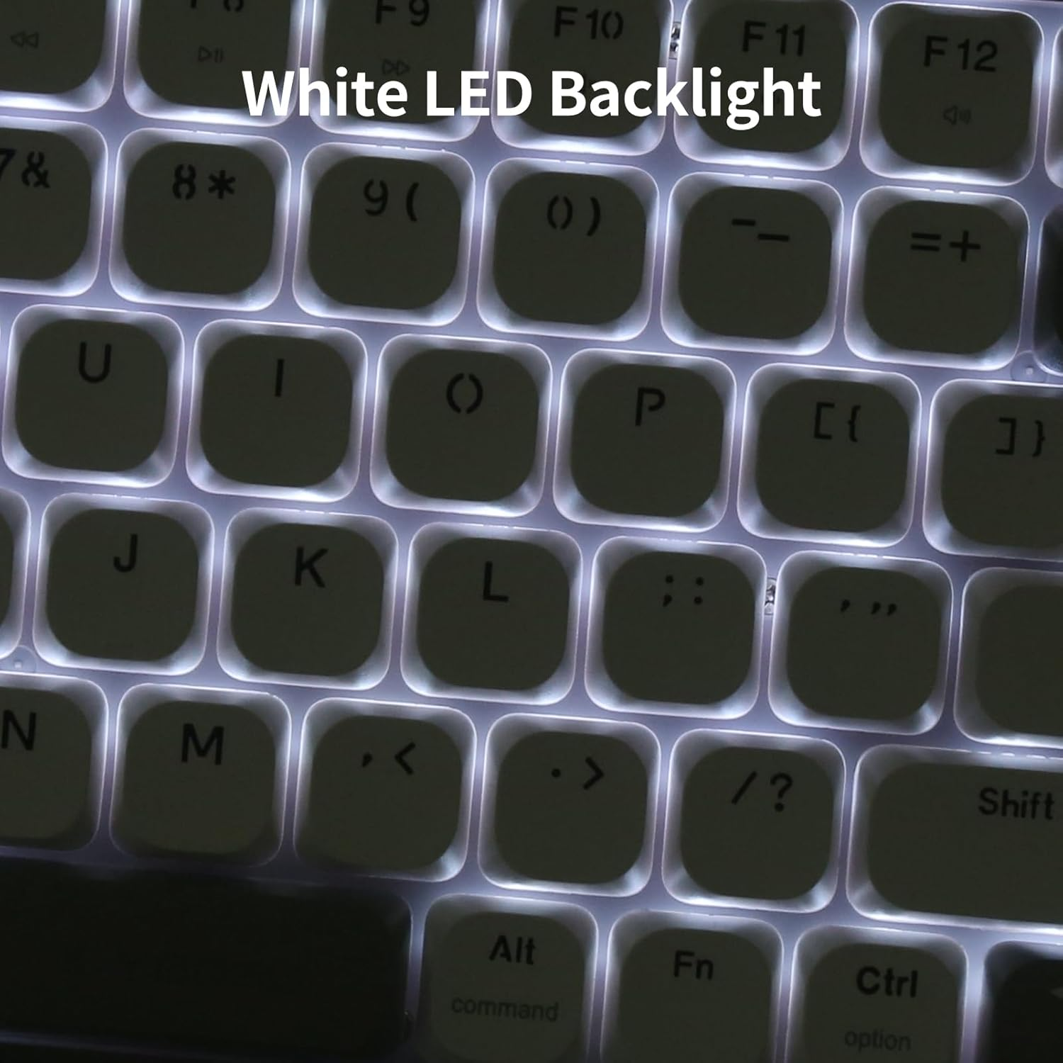 E-YOOSO Z-84 84 Keys Ultra-Slim Wireless Bluetooth/Usb Wired Mechanical Keyboard with White LED Backlit, Low-Profile G Mechanical Red Switch Compatible with Mac Windows image number 6