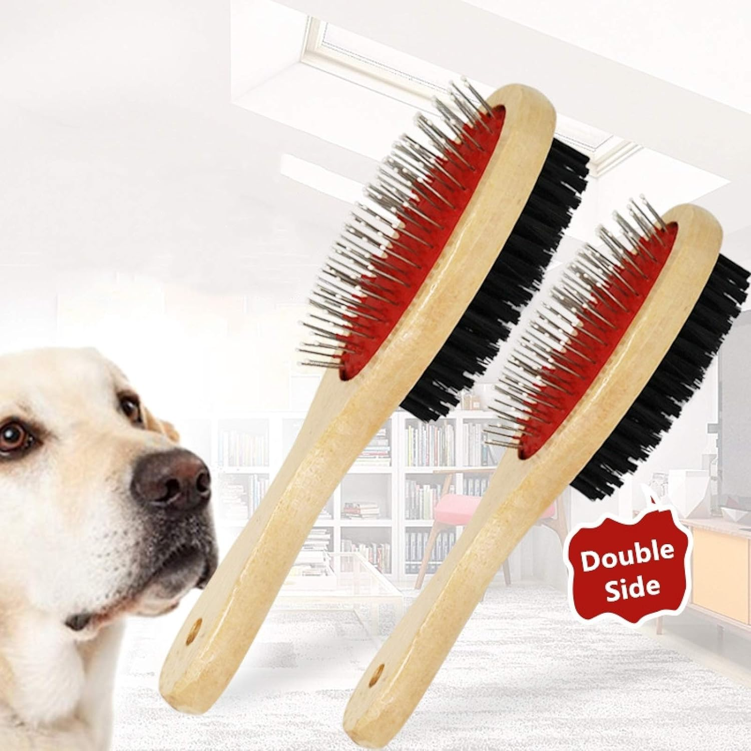 Dog Grooming Comb 1Pcs Double Sided Pet Comb Big Dog Brush Beauty Comb for Cats Hair Removal Soft Brush Wooden Pet Comb S image number 3