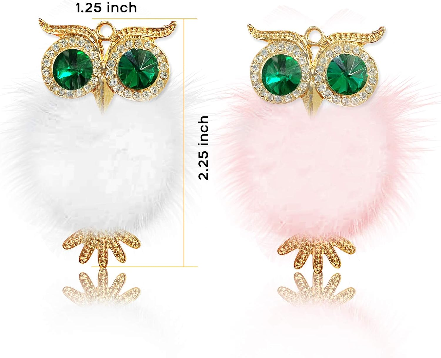 MY 2Pcs Owl Cute Car Air Freshener, Bling Crystal Car Air Vent Clip Charms, White and Pink, Fresh Scent image number 1