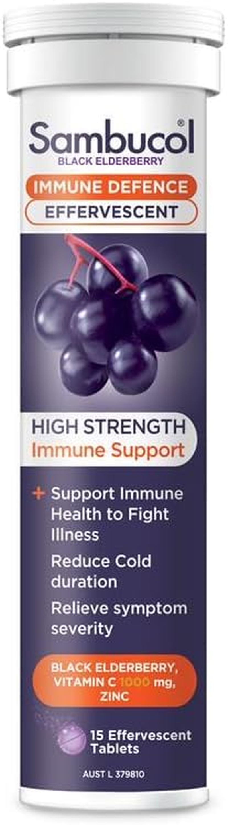 Sambucolbucol Black Elderberry Immune Defence Effervescent 15 Tablets
